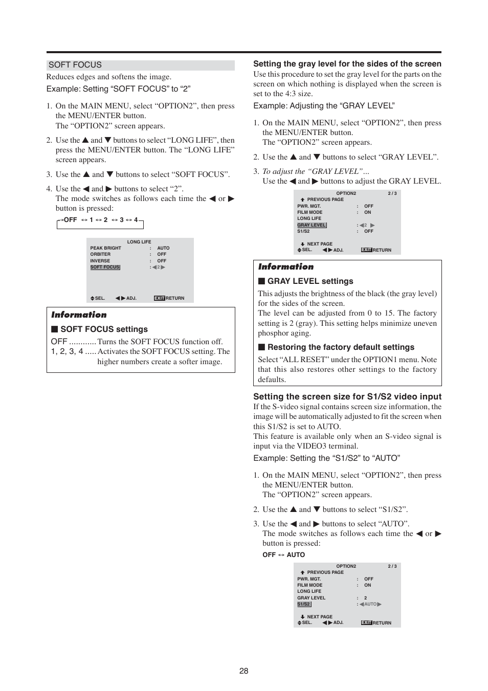 Buttons to adjust the gray level, Button is pressed | MITSUBISHI ELECTRIC PD-6130 User Manual | Page 37 / 52