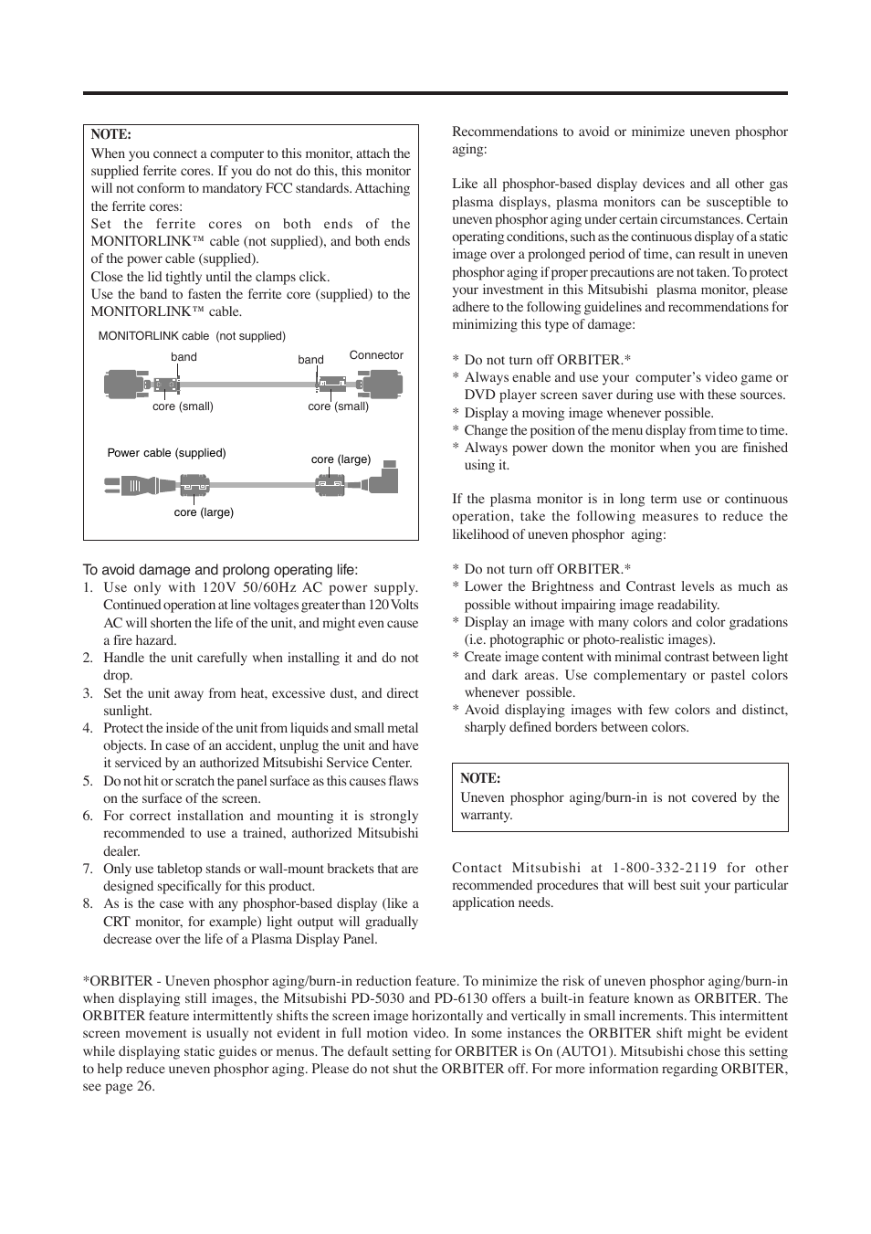 MITSUBISHI ELECTRIC PD-6130 User Manual | Page 5 / 52