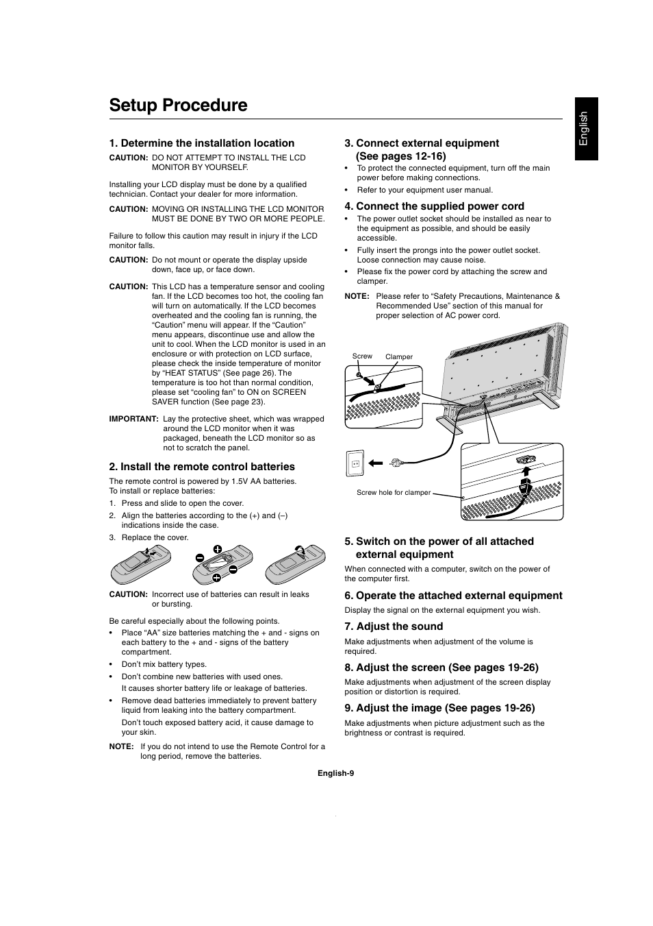 Setup procedure | MITSUBISHI ELECTRIC MDT321S User Manual | Page 11 / 36