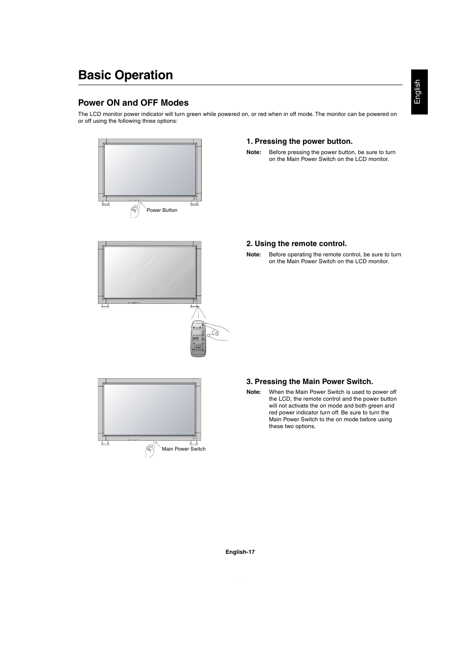 Basic operation, Power on and off modes | MITSUBISHI ELECTRIC MDT321S User Manual | Page 19 / 36