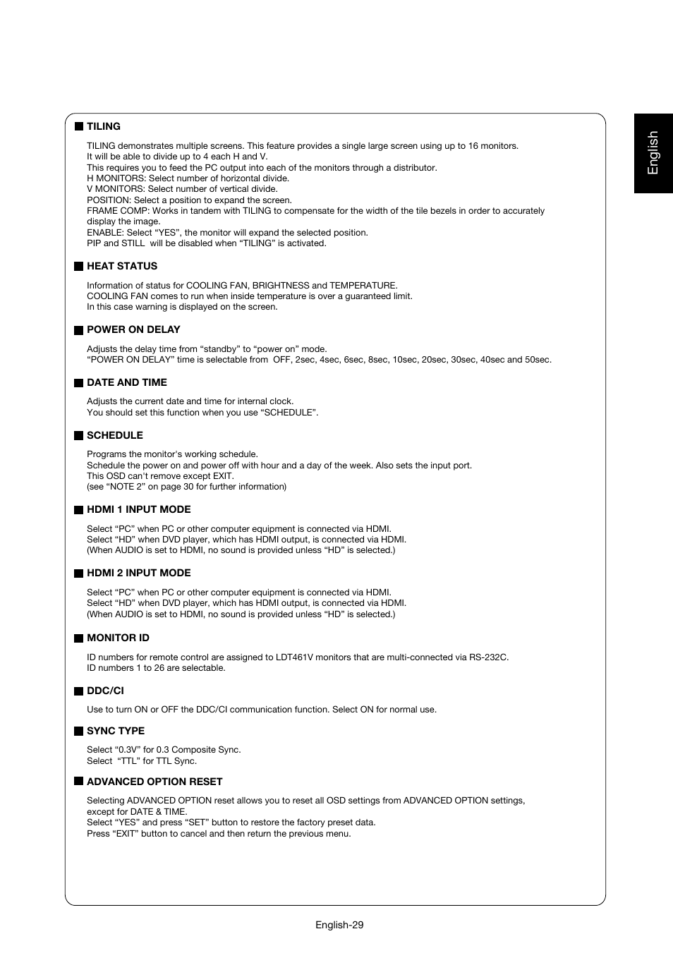 English | MITSUBISHI ELECTRIC LDT46IV User Manual | Page 30 / 40