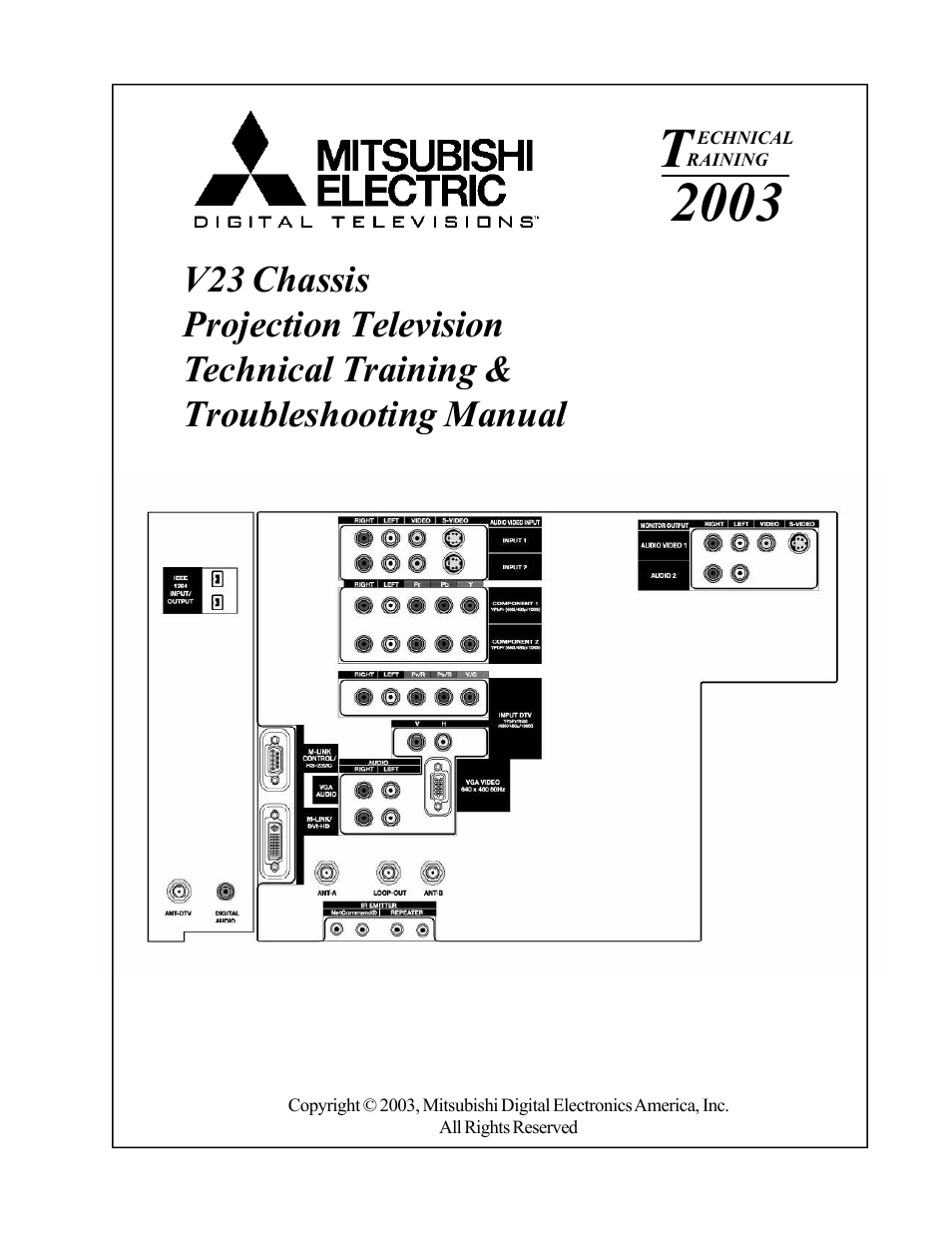 T2003 | MITSUBISHI ELECTRIC WS-48513 User Manual | Page 3 / 76