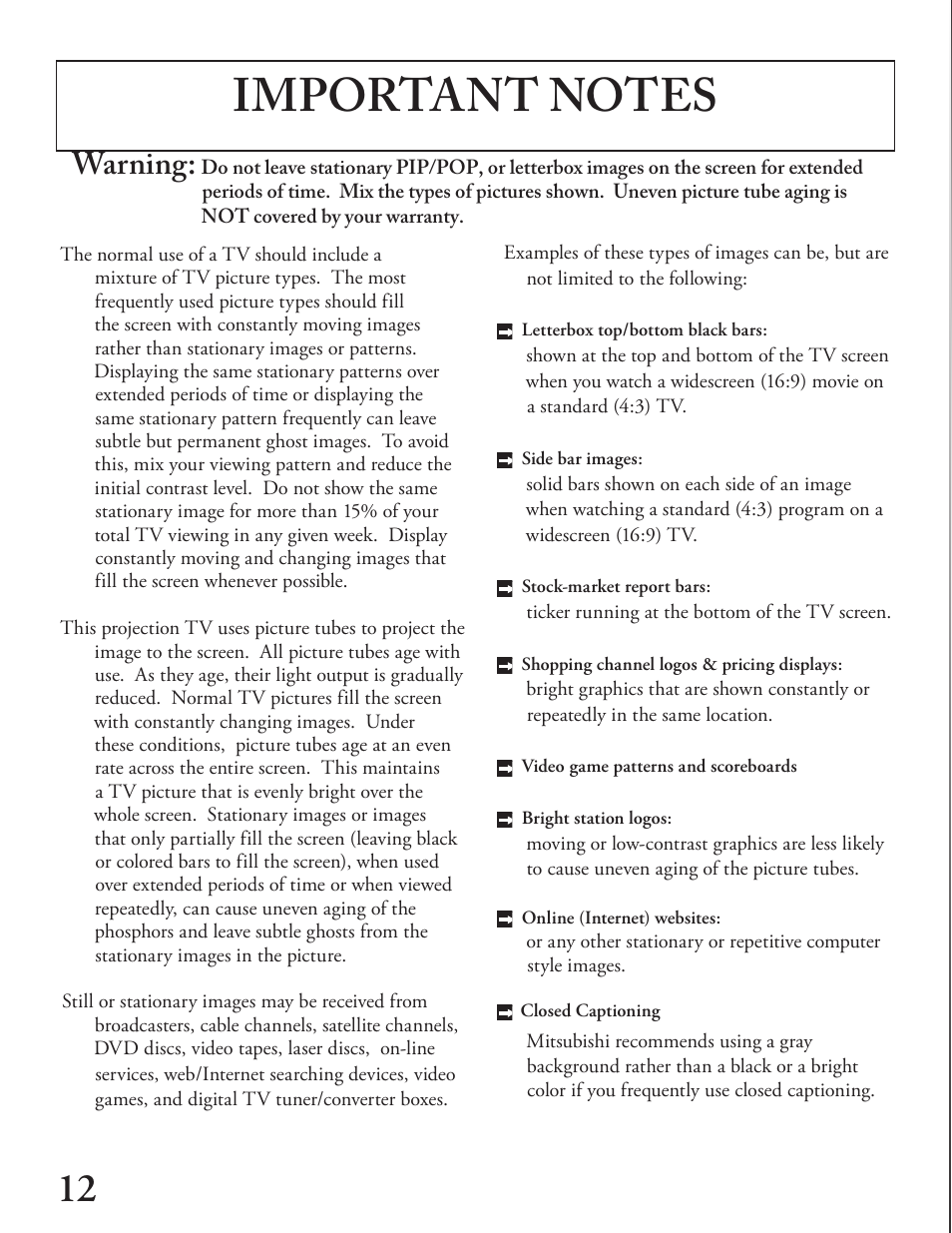 Chapter, Warning | MITSUBISHI ELECTRIC WT - 42313 User Manual | Page 12 / 76