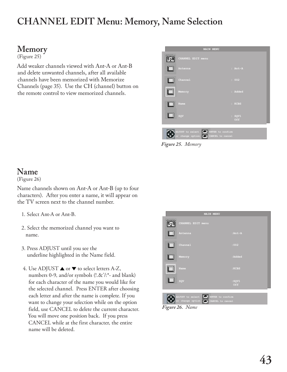 Name, Figure 26), Figure 25) | MITSUBISHI ELECTRIC WT - 42313 User Manual | Page 43 / 76