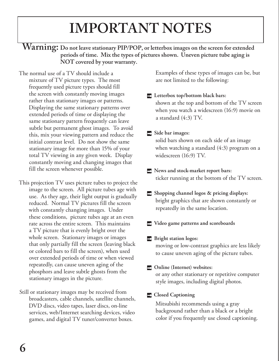 Chapter, Warning | MITSUBISHI ELECTRIC WT - 42313 User Manual | Page 6 / 76