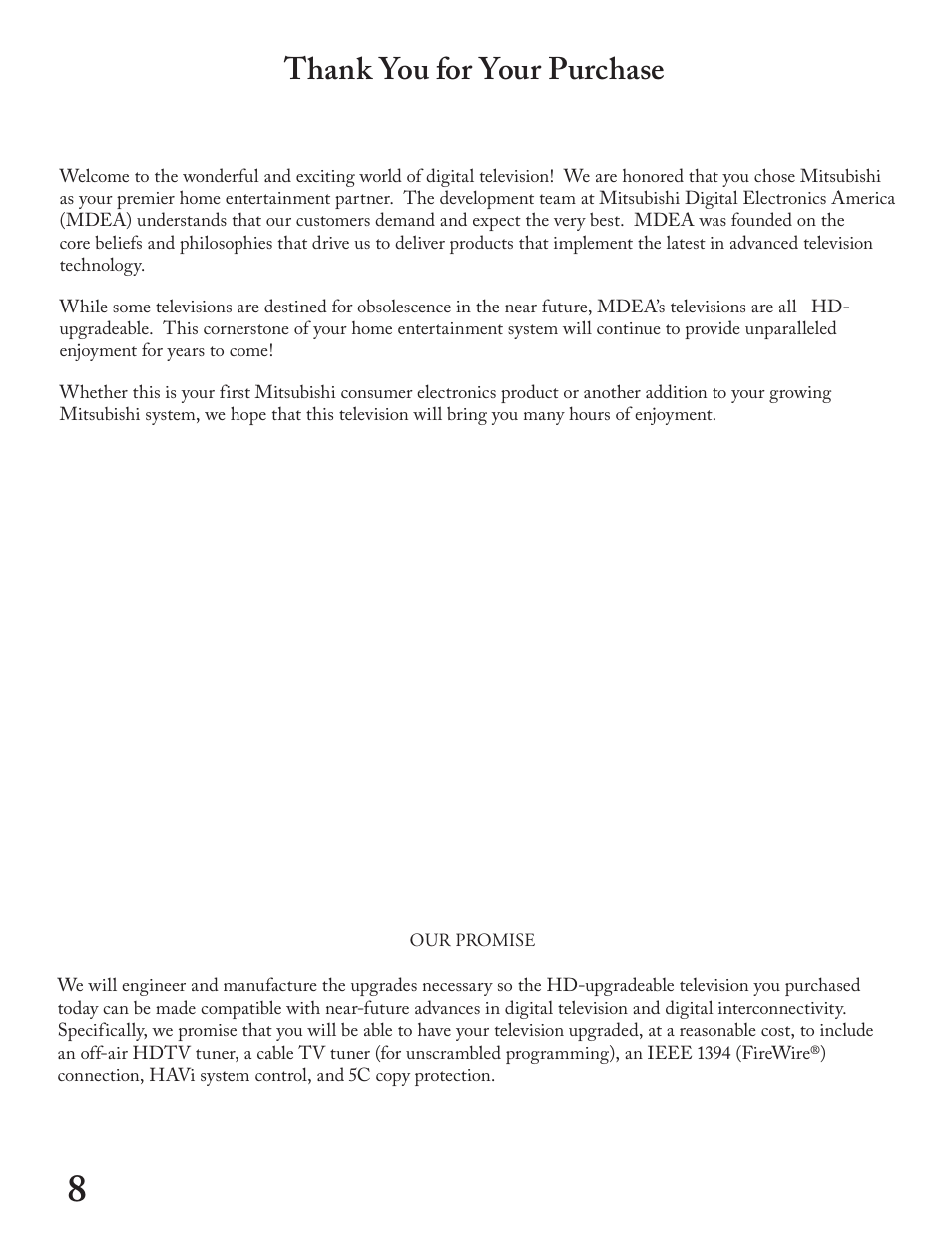 MITSUBISHI ELECTRIC WT - 42313 User Manual | Page 8 / 76