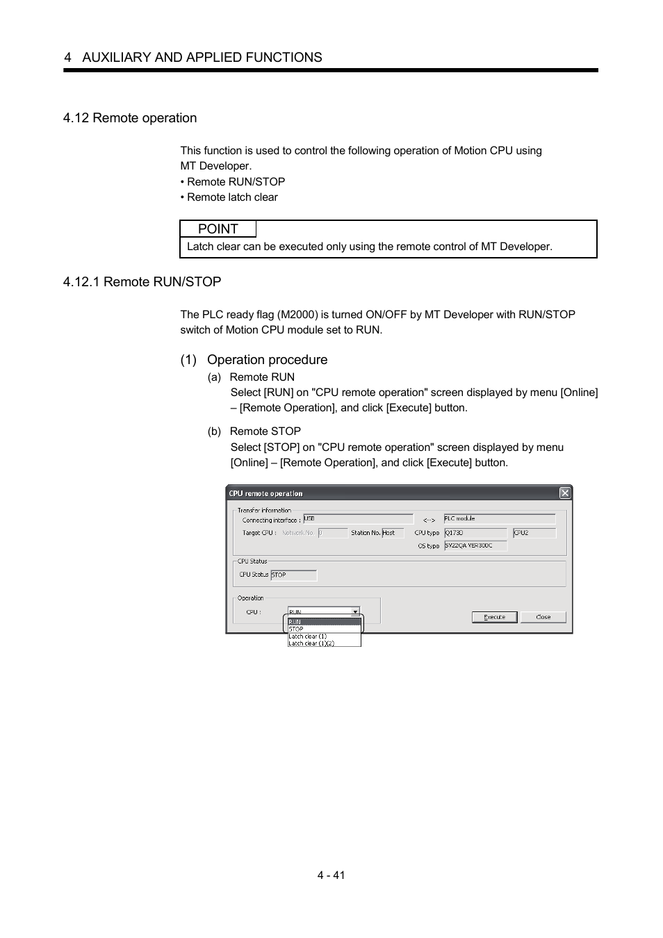 12 remote operation, 1 remote run/stop | MITSUBISHI ELECTRIC MOTION CONTROLLERS Q172DCPU User Manual | Page 132 / 174