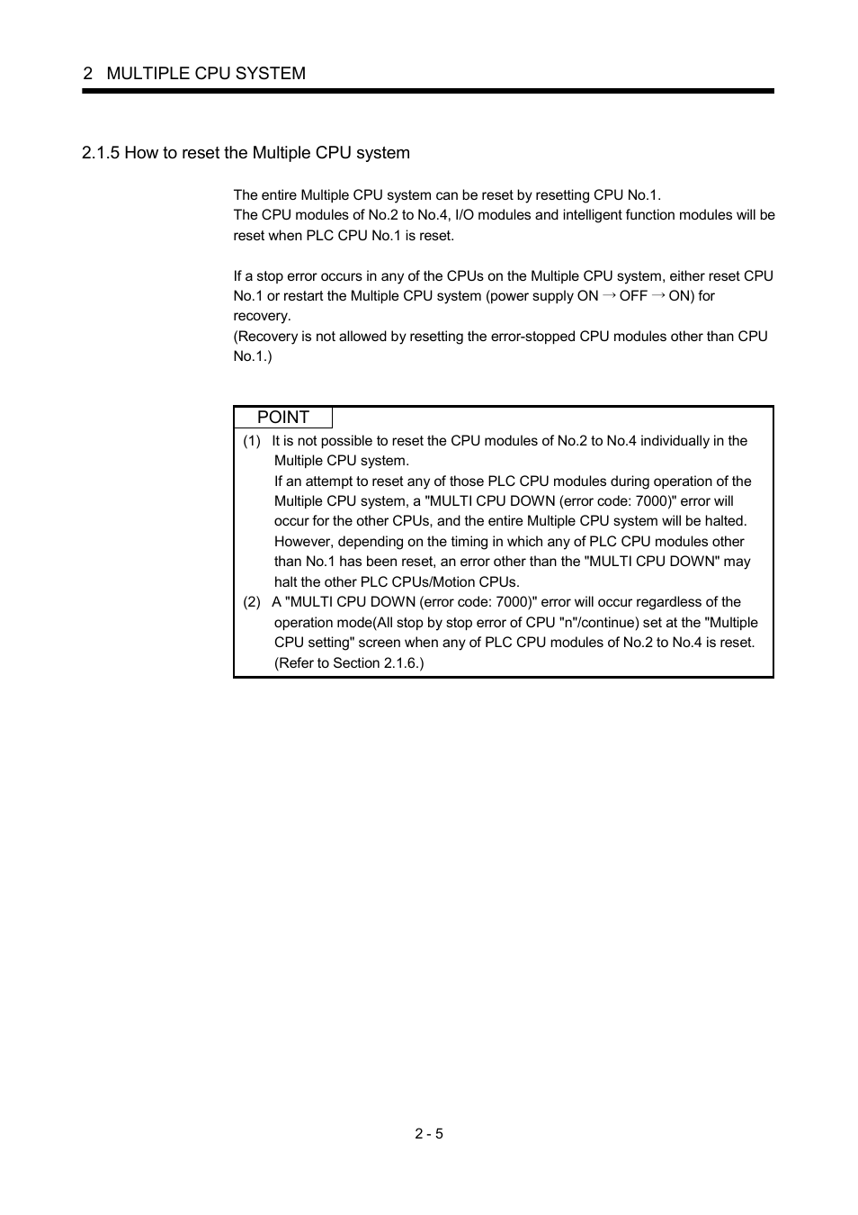 5 how to reset the multiple cpu system | MITSUBISHI ELECTRIC MOTION CONTROLLERS Q172DCPU User Manual | Page 42 / 174