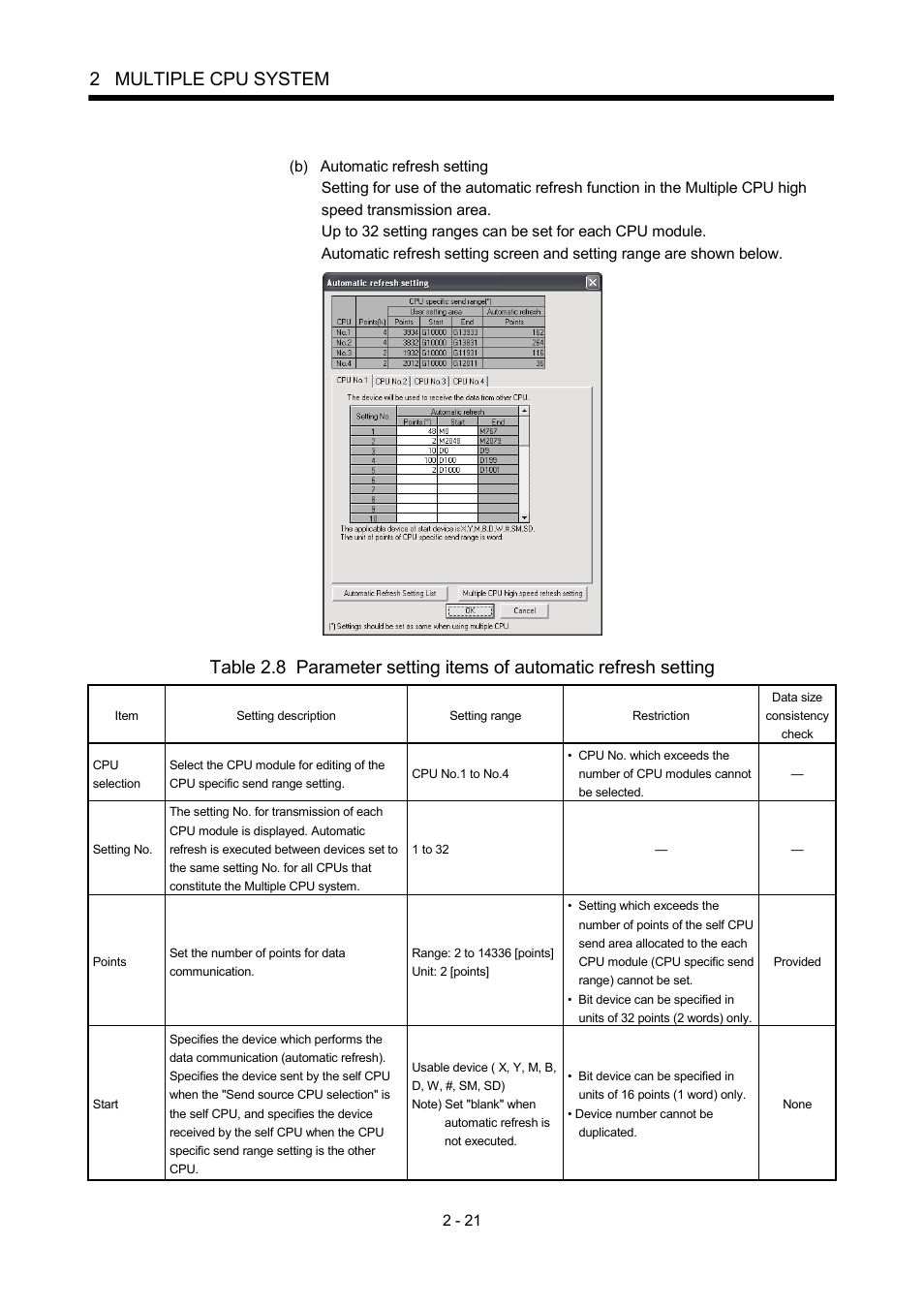 2 multiple cpu system | MITSUBISHI ELECTRIC MOTION CONTROLLERS Q172DCPU User Manual | Page 58 / 174