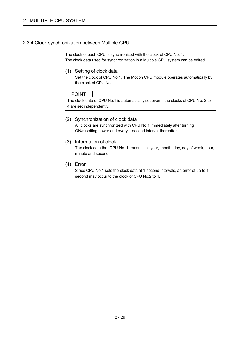 4 clock synchronization between multiple cpu | MITSUBISHI ELECTRIC MOTION CONTROLLERS Q172DCPU User Manual | Page 66 / 174