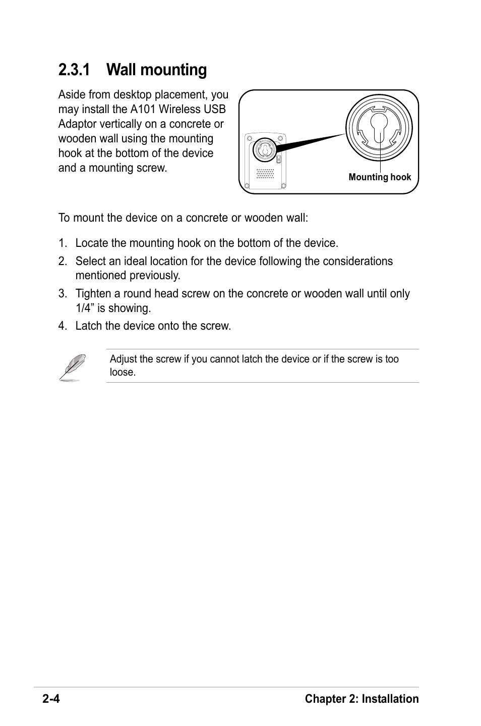1 wall mounting | MITSUBISHI ELECTRIC A101 User Manual | Page 16 / 46