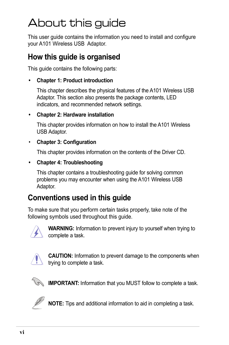 About this guide, How this guide is organised, Conventions used in this guide | MITSUBISHI ELECTRIC A101 User Manual | Page 6 / 46