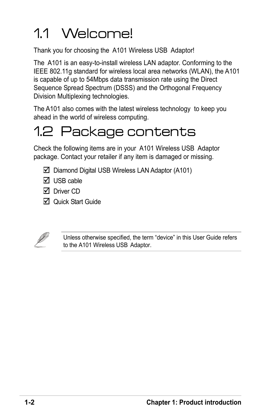 1 welcome, 2 package contents | MITSUBISHI ELECTRIC A101 User Manual | Page 9 / 46