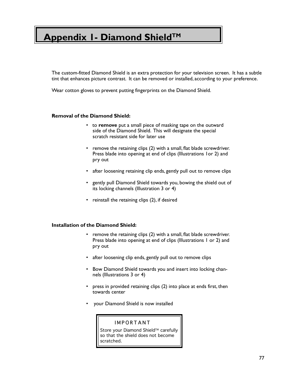 Appendix 1- diamond shield | MITSUBISHI ELECTRIC WT-46805 User Manual | Page 77 / 88