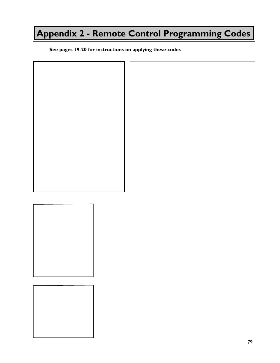 Appendix 2 - remote control programming codes | MITSUBISHI ELECTRIC WT-46805 User Manual | Page 79 / 88