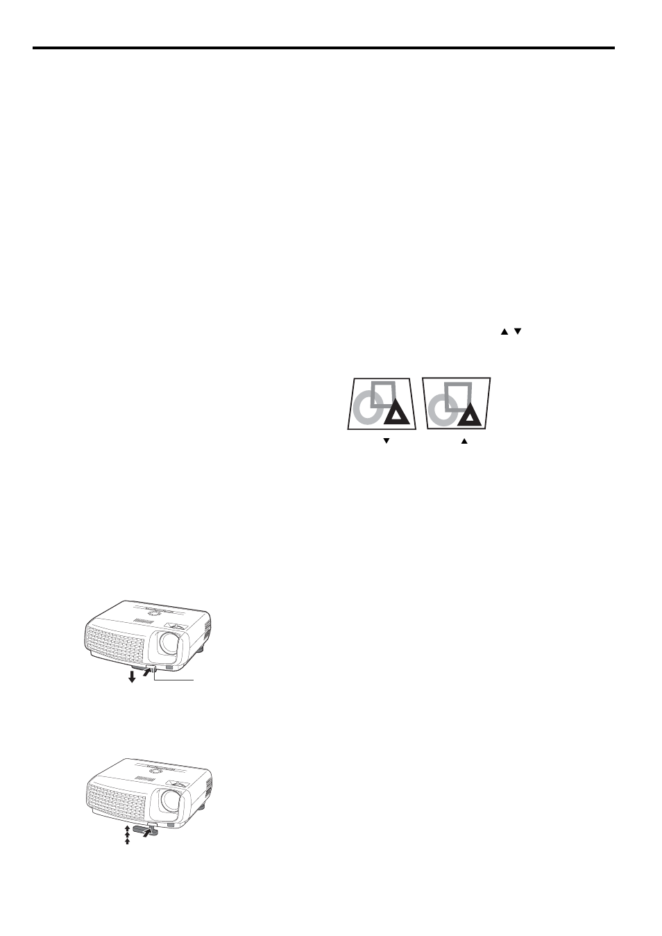 Preparation, Preparation for projection, Adjustment of the projection angle | Using the adjustment feet (front), Using the adjustment feet (rear) | MITSUBISHI ELECTRIC XD470U-G User Manual | Page 12 / 30