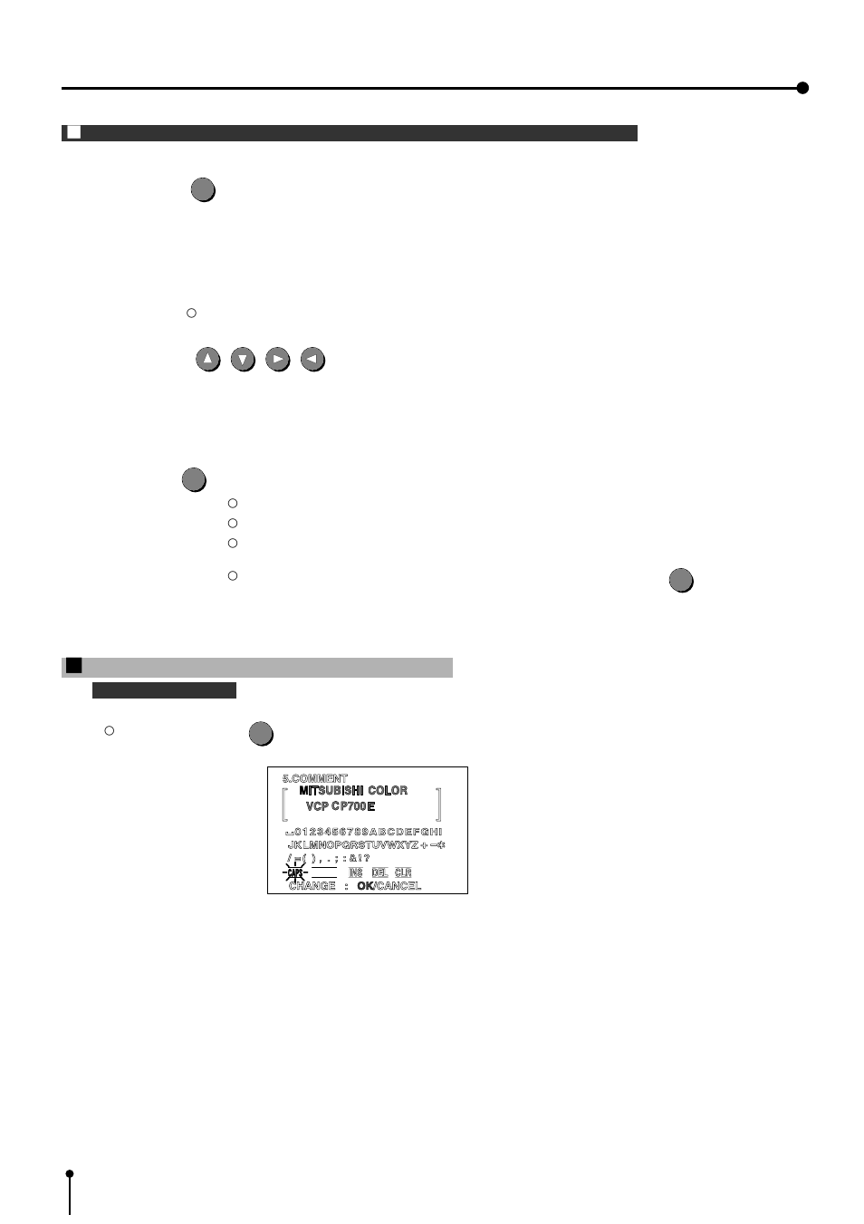 54 7. setting the functions (making a comment), 1menu display | MITSUBISHI ELECTRIC CP700E User Manual | Page 55 / 91