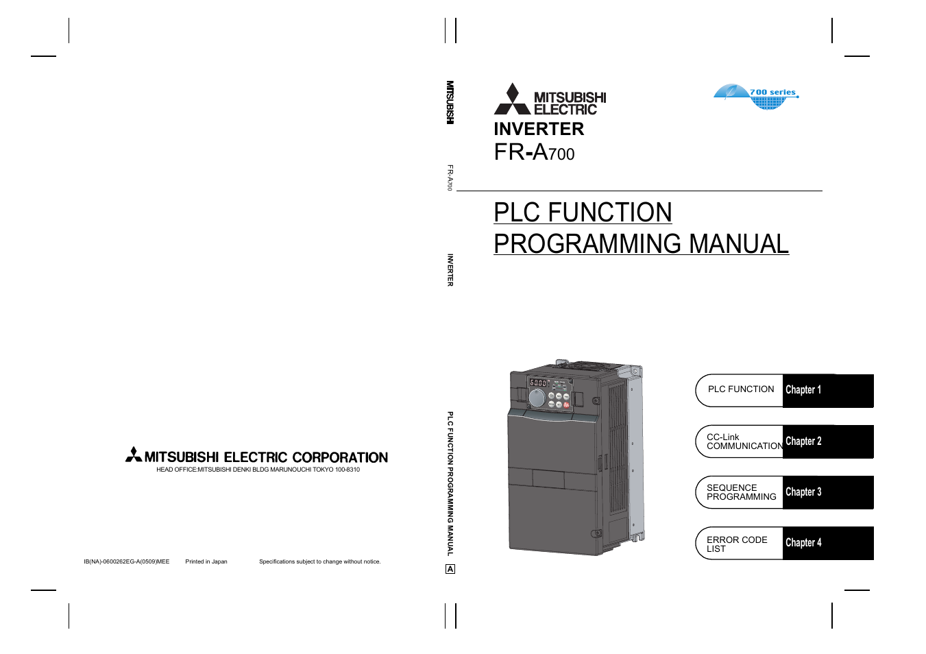 MITSUBISHI ELECTRIC 700 Series User Manual | 183 pages