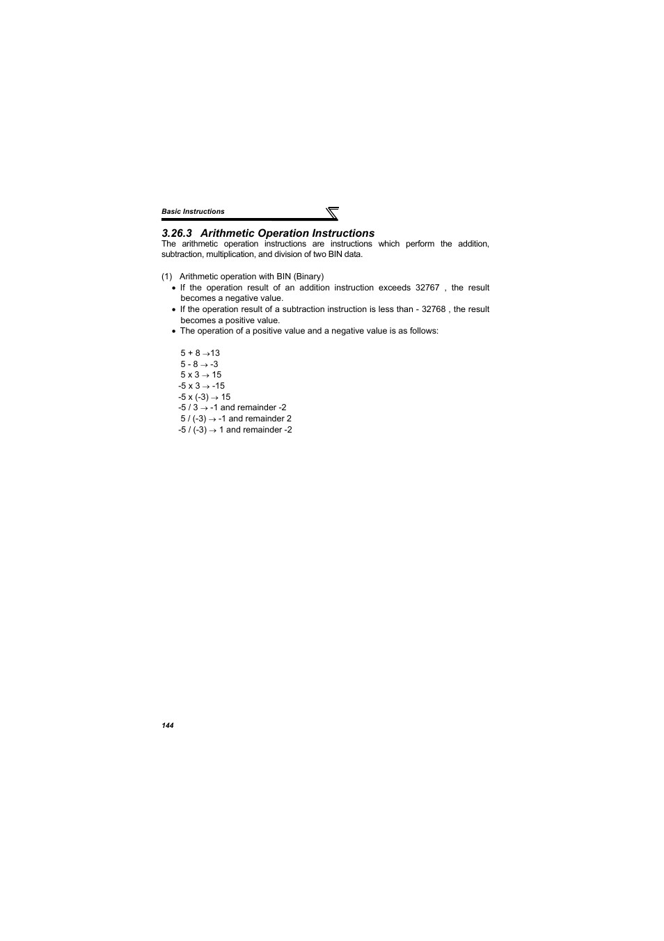 3 arithmetic operation instructions | MITSUBISHI ELECTRIC 700 Series User Manual | Page 149 / 183