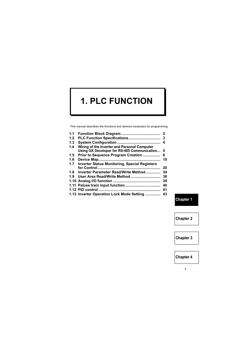 Plc function | MITSUBISHI ELECTRIC 700 Series User Manual | Page 6 / 183