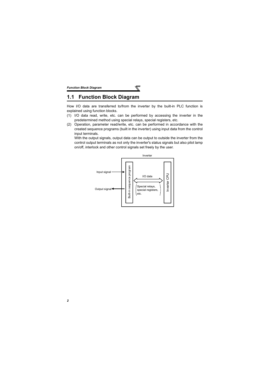 1 function block diagram, Function block diagram | MITSUBISHI ELECTRIC 700 Series User Manual | Page 7 / 183