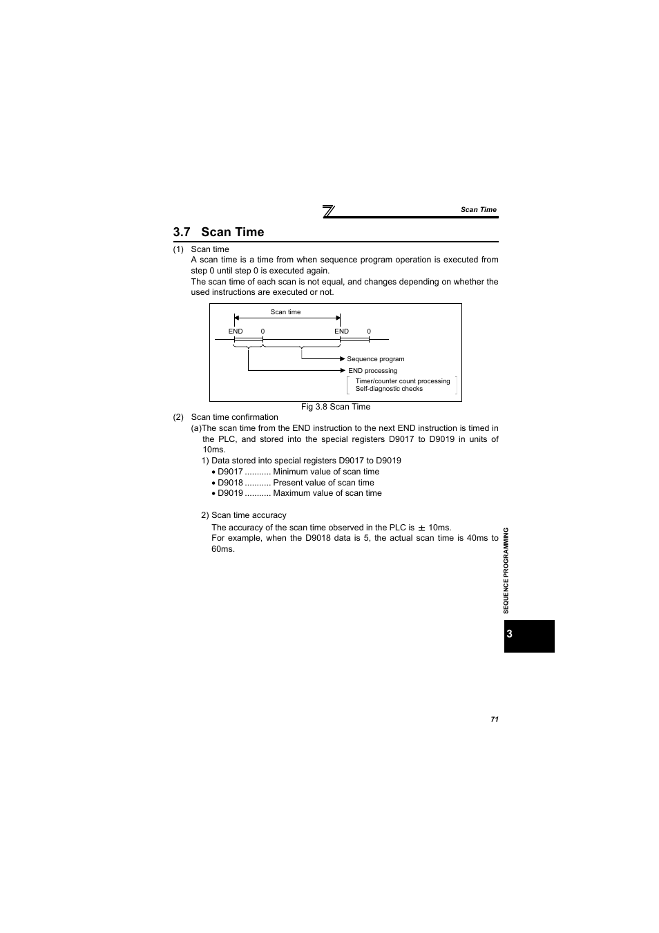 7 scan time, Scan time | MITSUBISHI ELECTRIC 700 Series User Manual | Page 76 / 183