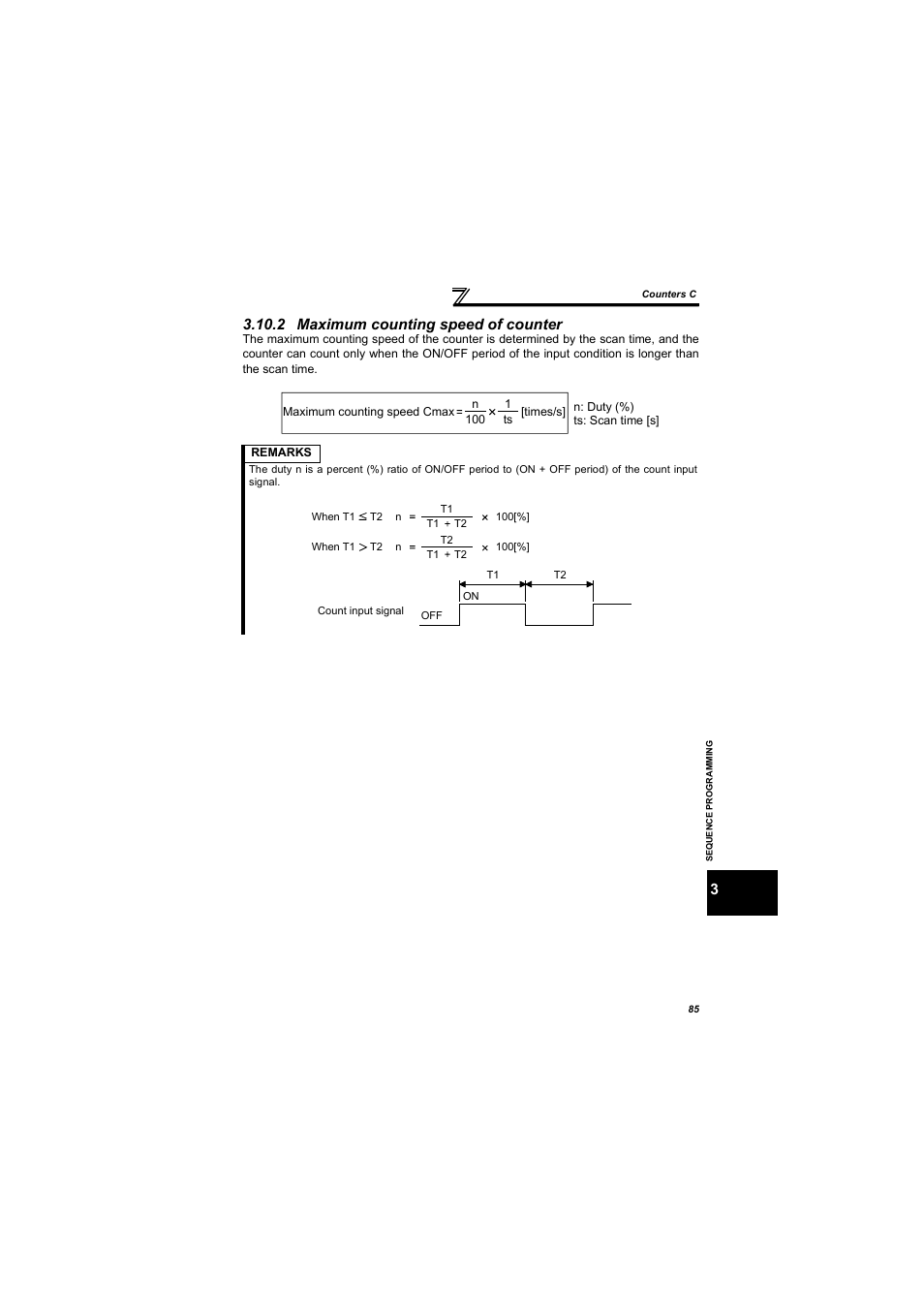 2 maximum counting speed of counter | MITSUBISHI ELECTRIC 700 Series User Manual | Page 90 / 183