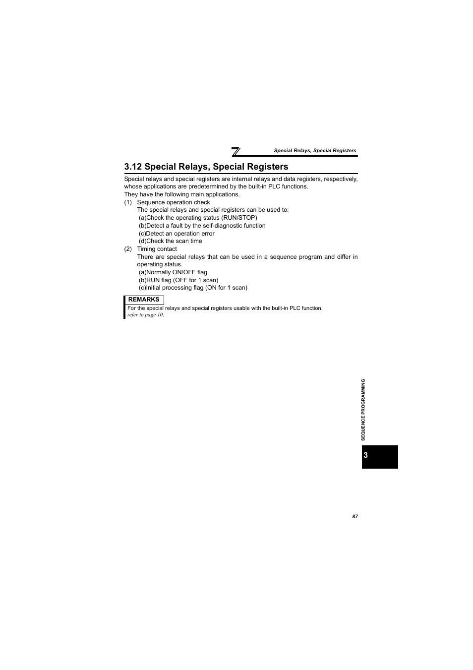 12 special relays, special registers | MITSUBISHI ELECTRIC 700 Series User Manual | Page 92 / 183
