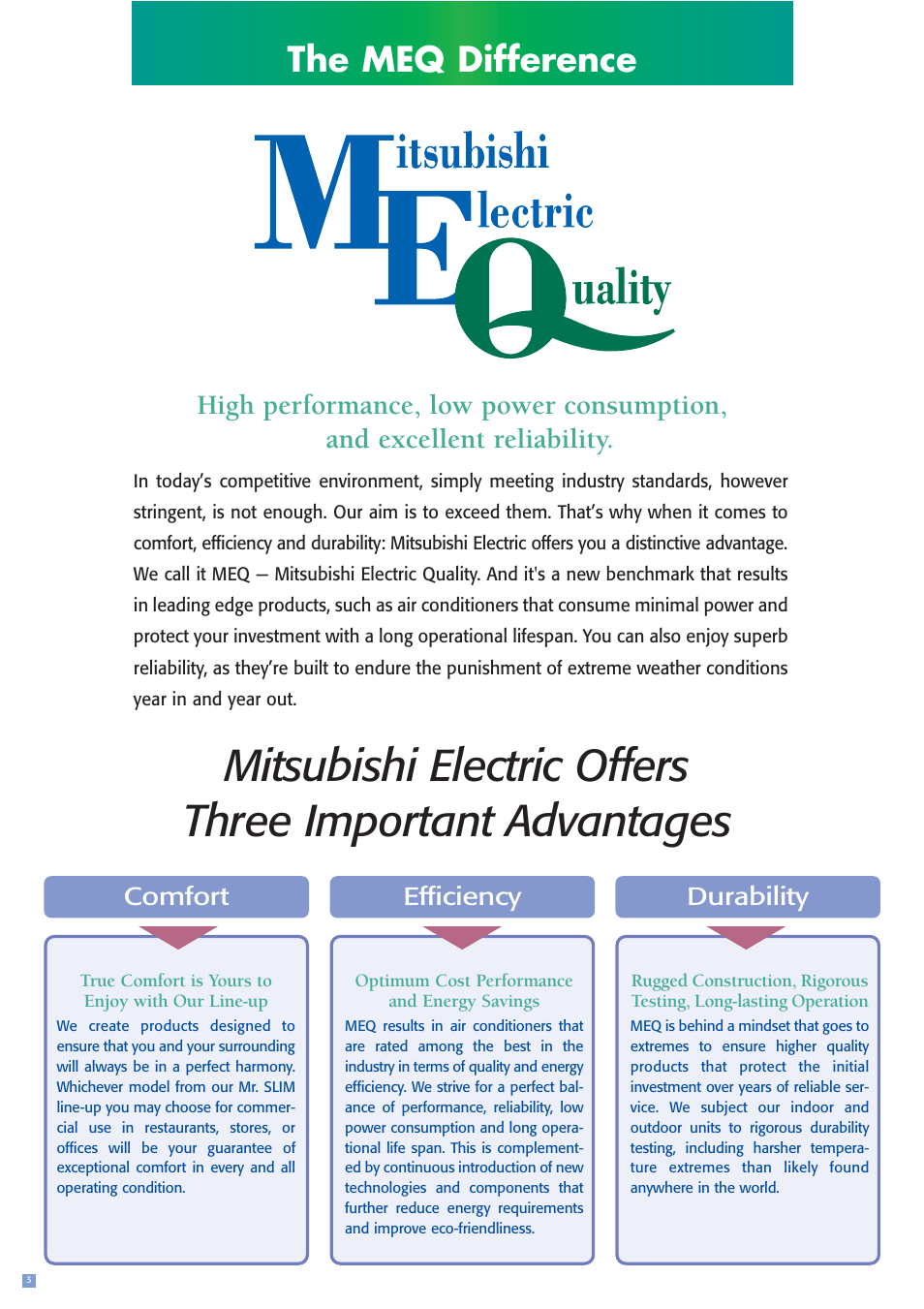 The meq difference | MITSUBISHI ELECTRIC PEH-3EAKPEH-2.5EAK User Manual | Page 4 / 16