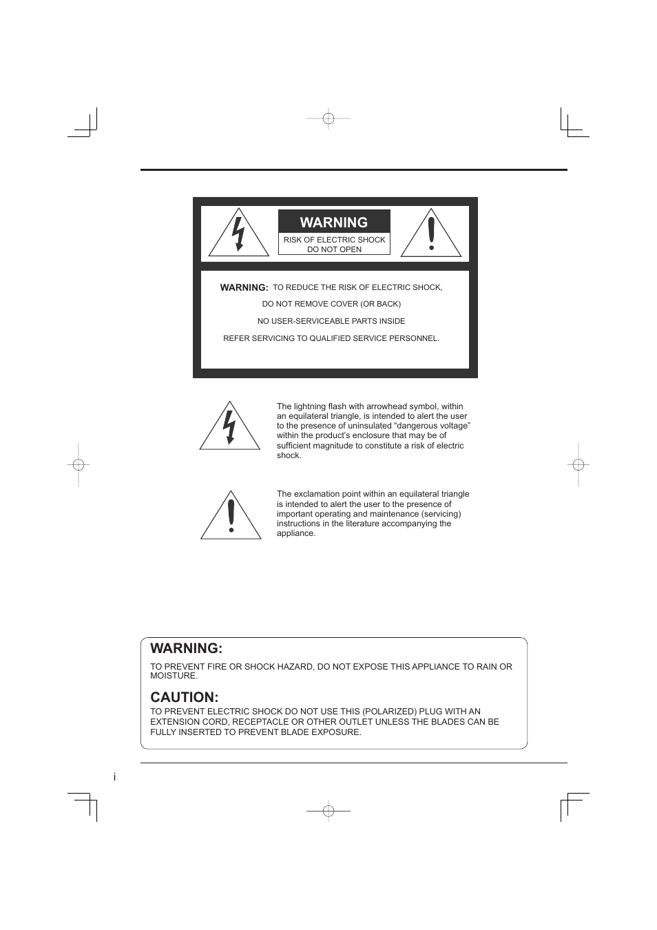 Warning, Caution | MITSUBISHI ELECTRIC DX-TL4709U User Manual | Page 2 / 44