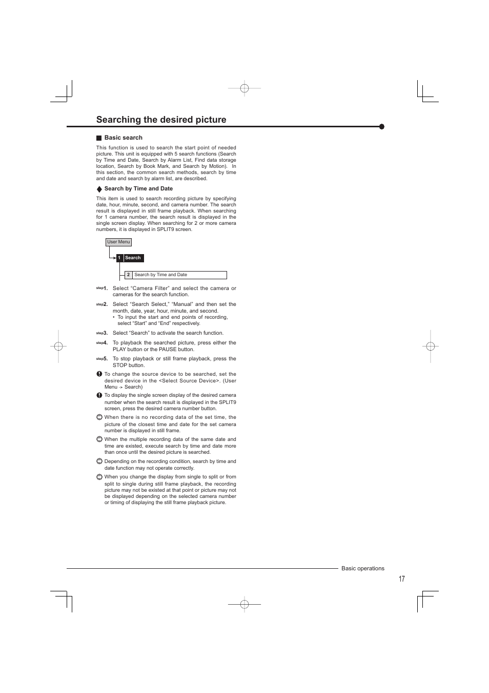 Searching the desired picture | MITSUBISHI ELECTRIC DX-TL4709U User Manual | Page 21 / 44