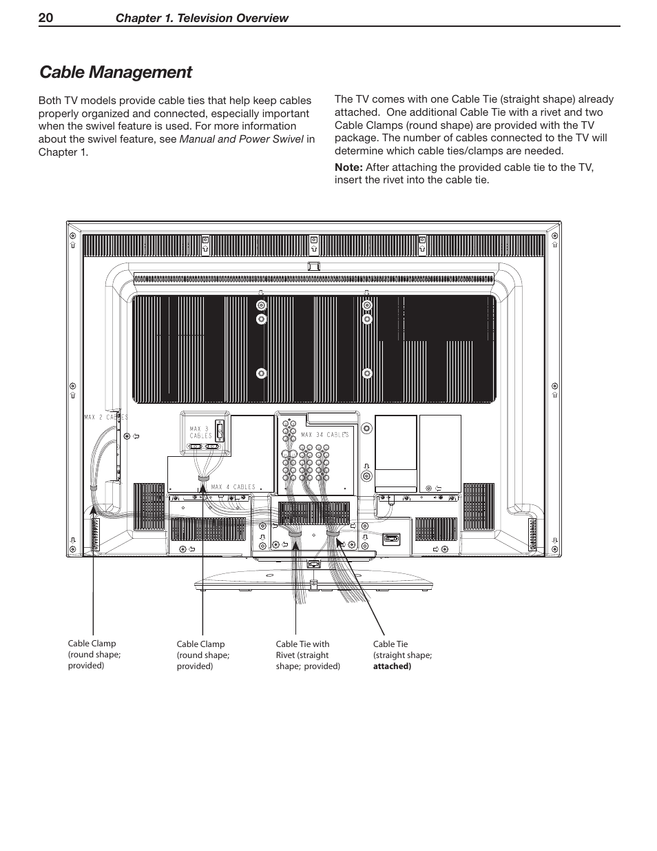 Cable management | MITSUBISHI ELECTRIC LT-46231 User Manual | Page 20 / 122