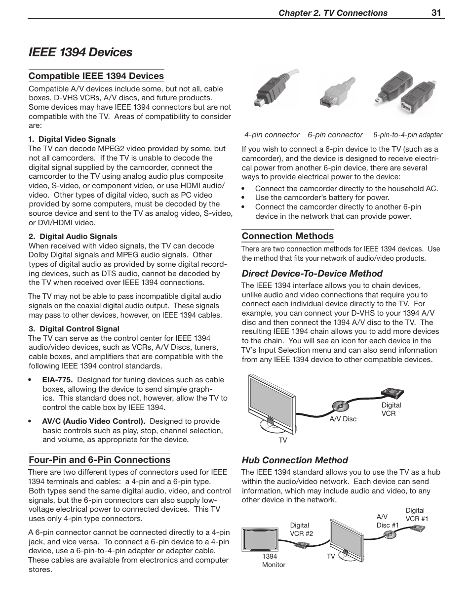 Ieee 1394 devices | MITSUBISHI ELECTRIC LT-46231 User Manual | Page 31 / 122