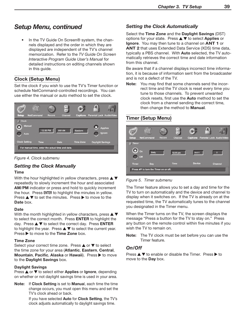 Setup menu, continued | MITSUBISHI ELECTRIC LT-46231 User Manual | Page 39 / 122