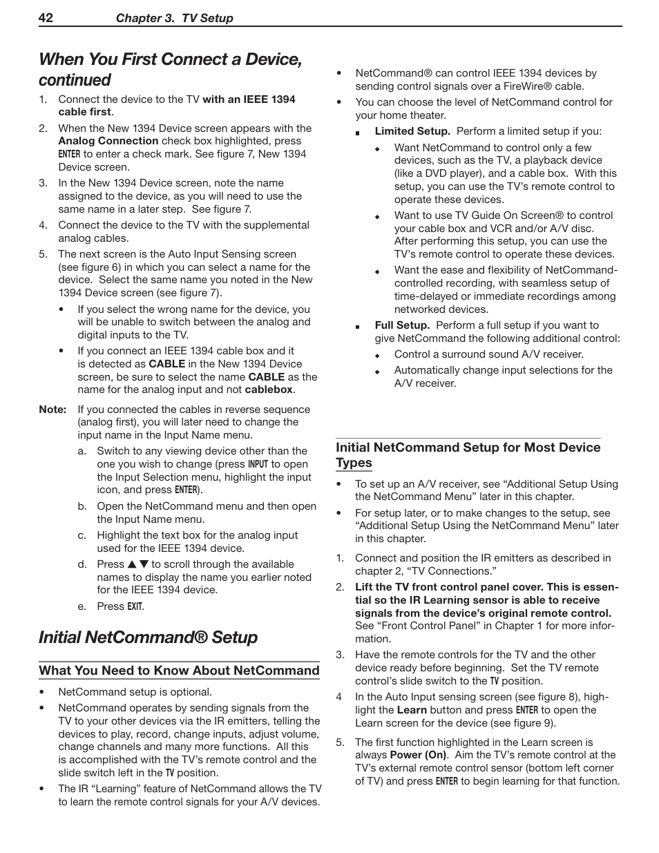 When you first connect a device, continued, Initial netcommand® setup | MITSUBISHI ELECTRIC LT-46231 User Manual | Page 42 / 122