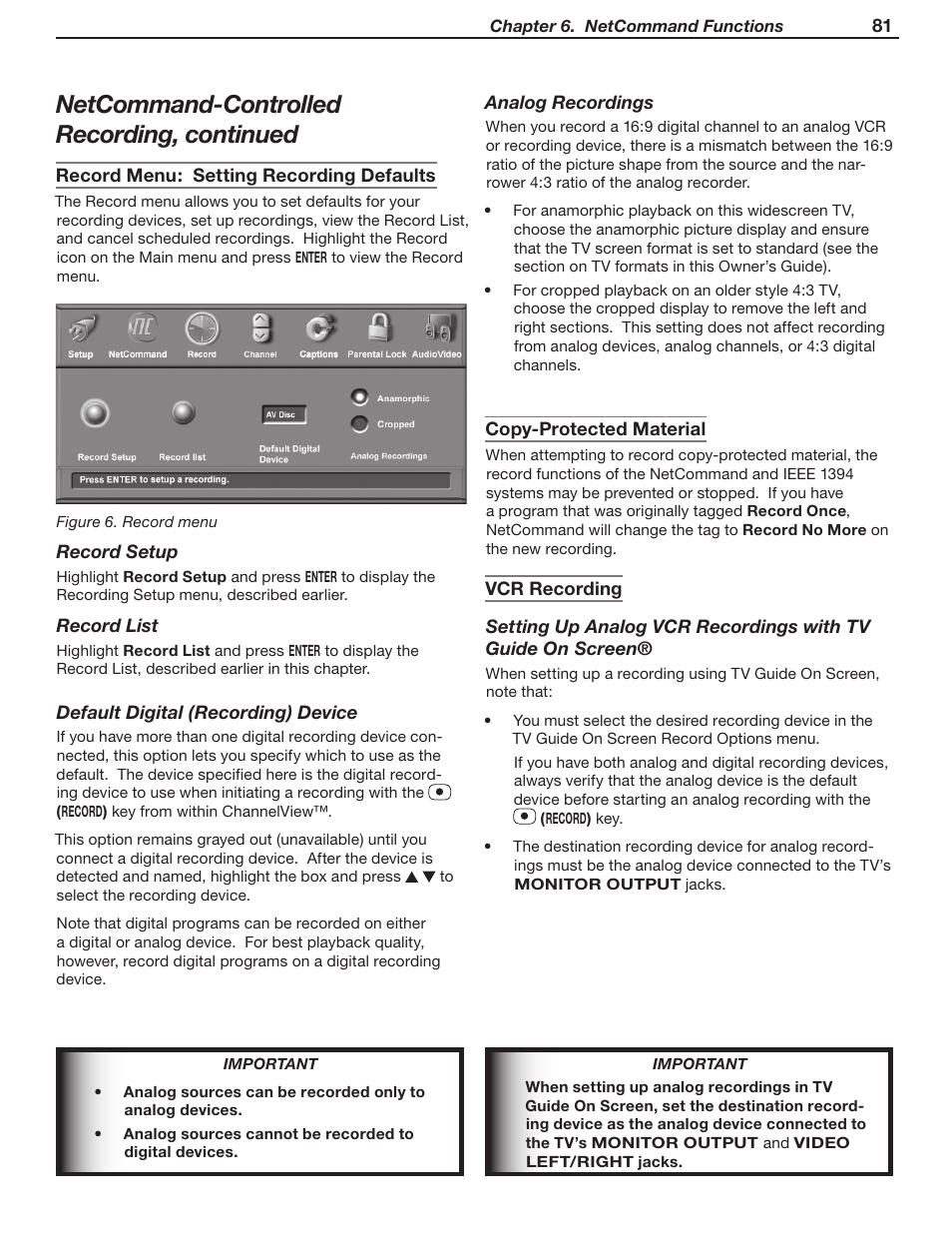 Netcommand-controlled recording, continued | MITSUBISHI ELECTRIC LT-46231 User Manual | Page 81 / 122