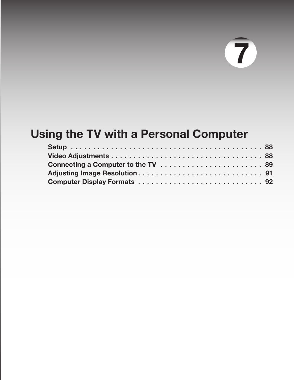 Using the tv with a personal computer | MITSUBISHI ELECTRIC LT-46231 User Manual | Page 87 / 122