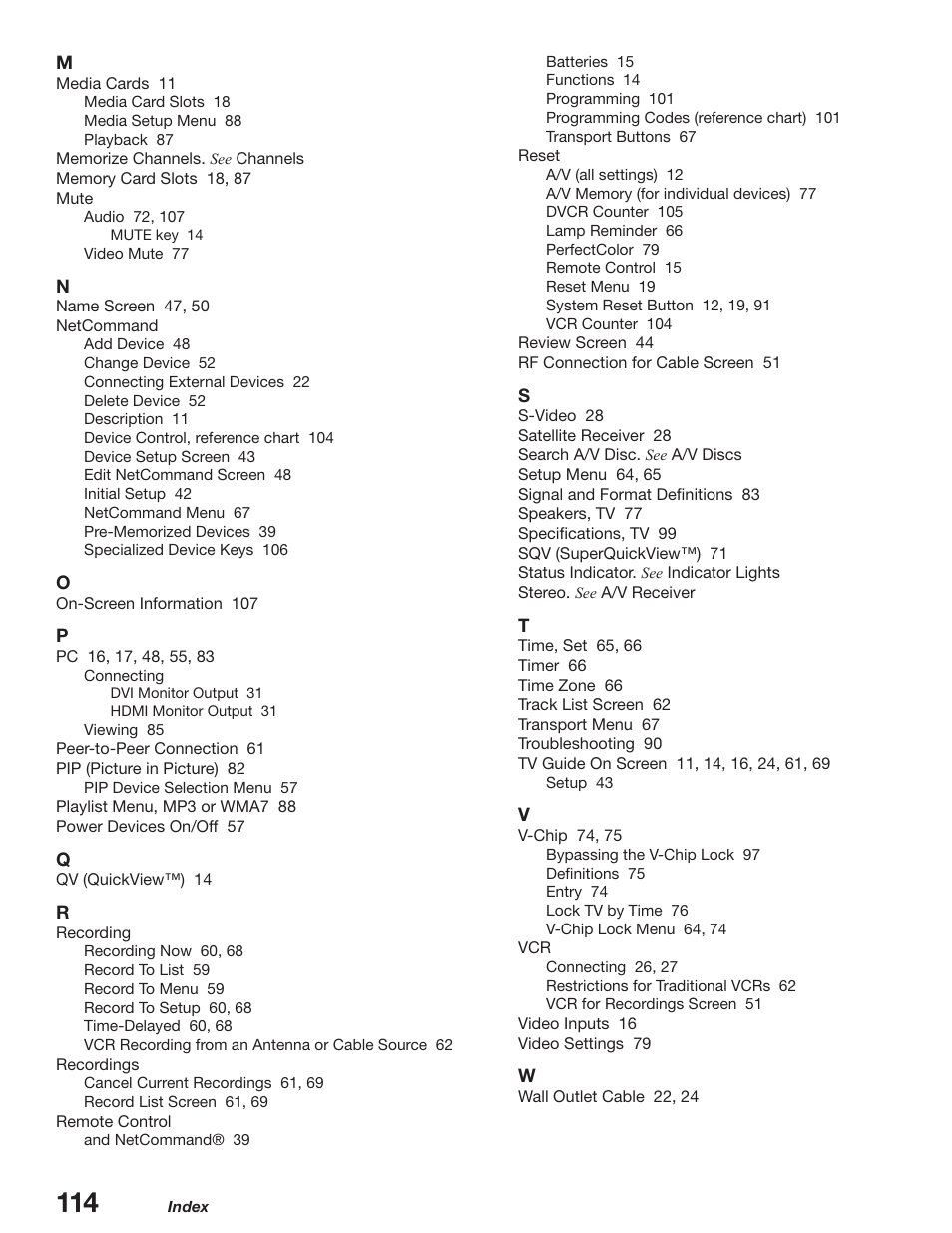 MITSUBISHI ELECTRIC WD-52627 User Manual | Page 114 / 118