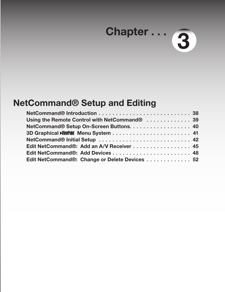 Chapter 3: netcommand® setup and editing, Chapter, Netcommand® setup and editing | MITSUBISHI ELECTRIC WD-52627 User Manual | Page 37 / 118