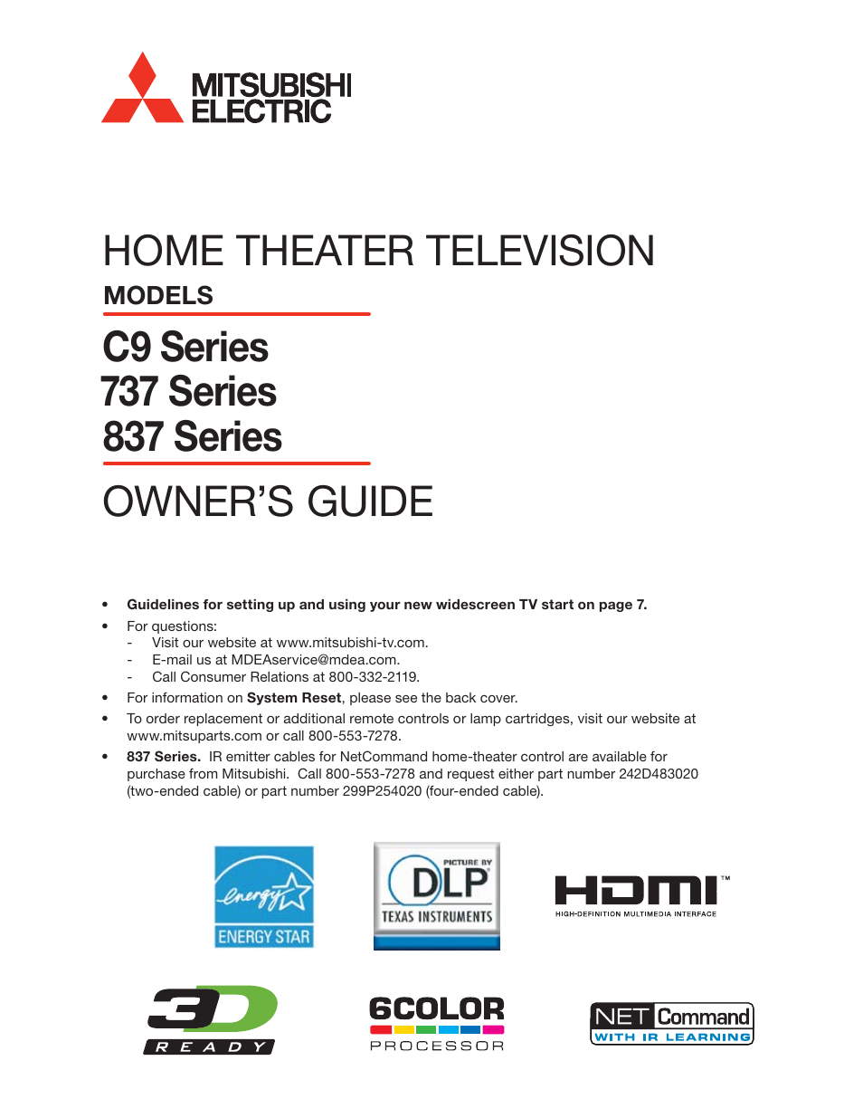 MITSUBISHI ELECTRIC 737 User Manual | 88 pages