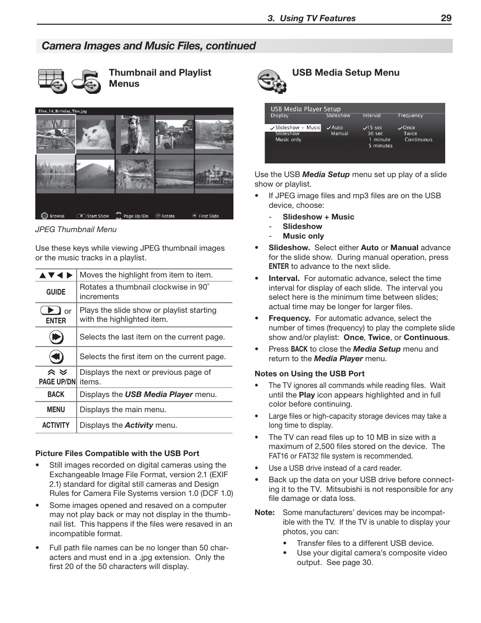 Camera images and music files, continued | MITSUBISHI ELECTRIC 737 User Manual | Page 29 / 88