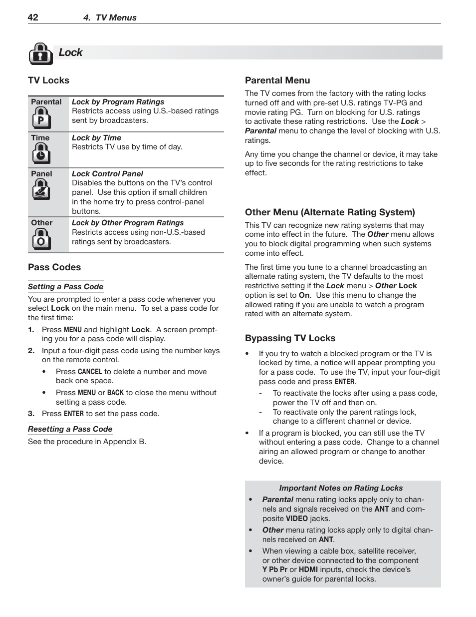 Lock | MITSUBISHI ELECTRIC 737 User Manual | Page 42 / 88