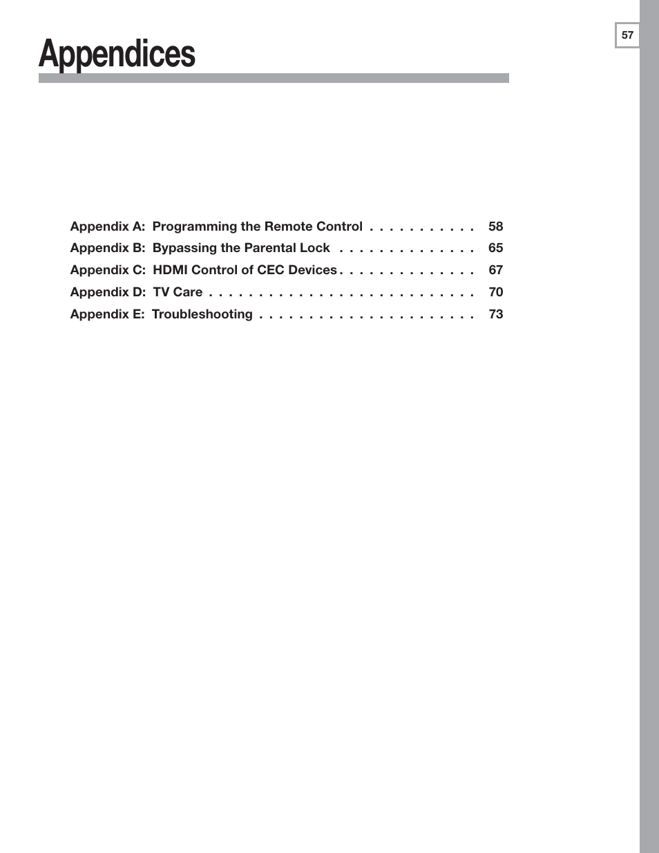 Appendices | MITSUBISHI ELECTRIC 737 User Manual | Page 57 / 88