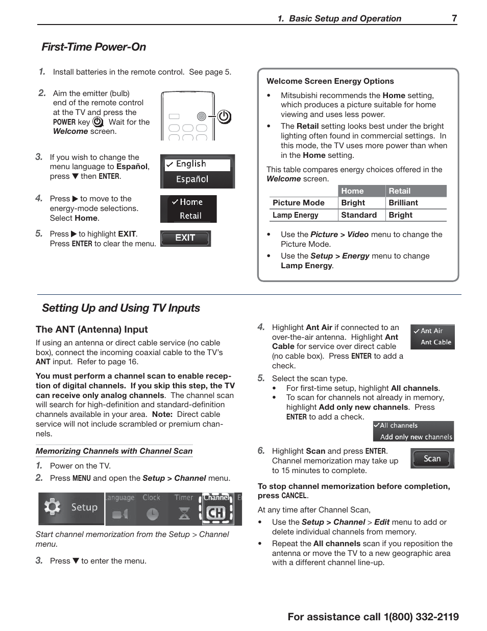 MITSUBISHI ELECTRIC WD-73C11 User Manual | Page 7 / 40