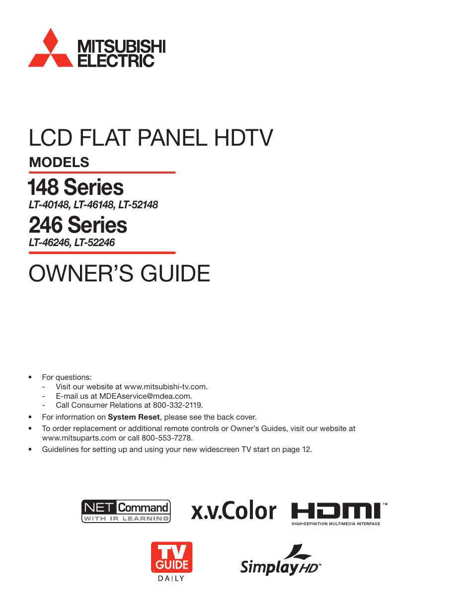 MITSUBISHI ELECTRIC 148 Series User Manual | 96 pages