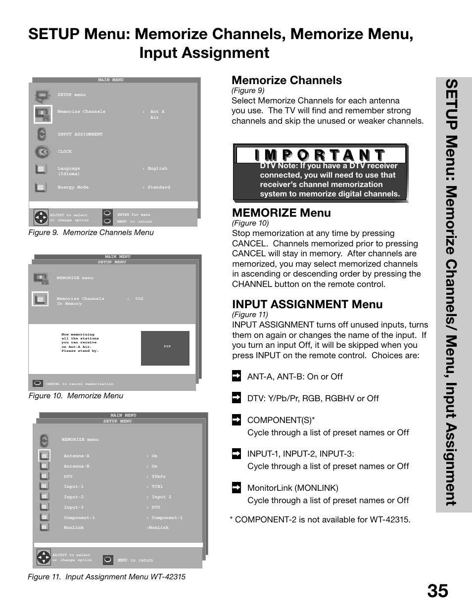 Input assignment menu | MITSUBISHI ELECTRIC WS-65315 User Manual | Page 35 / 76