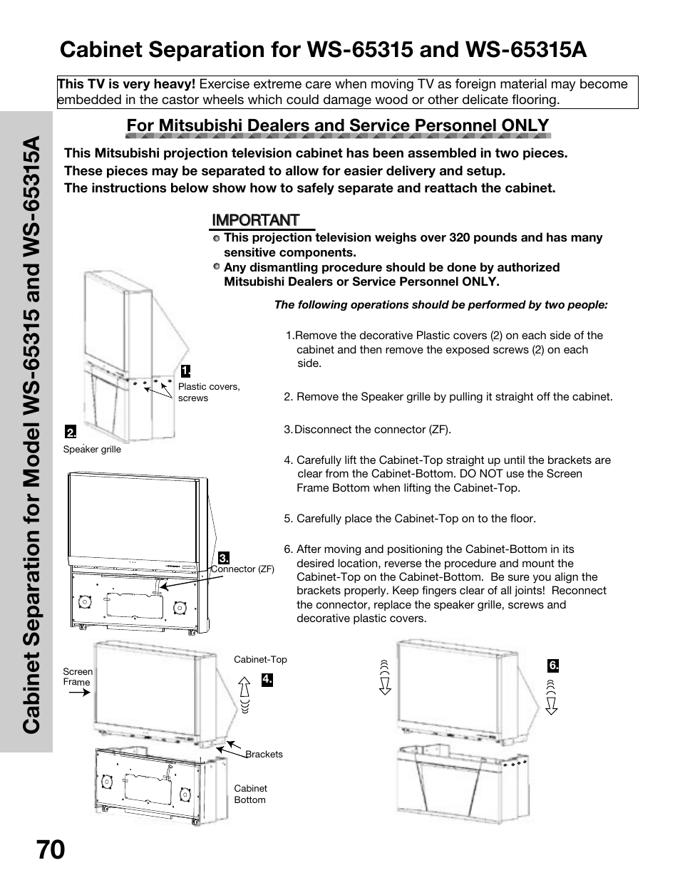 MITSUBISHI ELECTRIC WS-65315 User Manual | Page 70 / 76