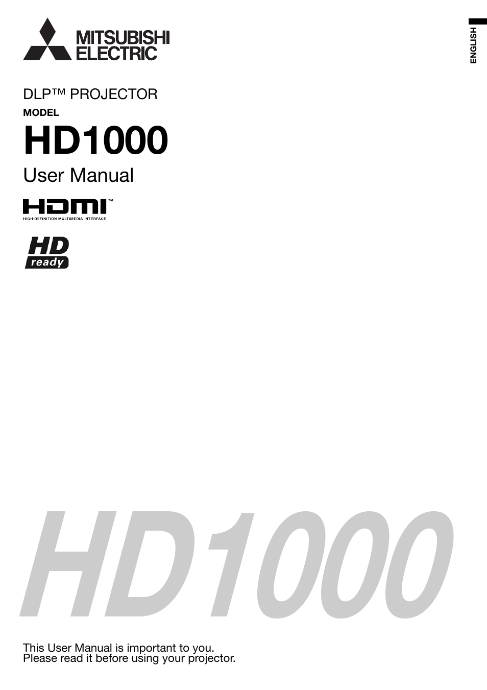 MITSUBISHI ELECTRIC HD1000 User Manual | 39 pages