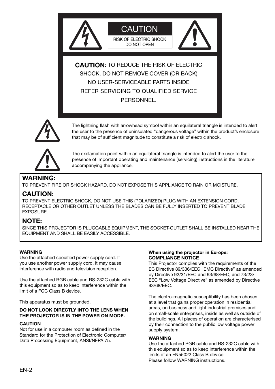 Caution, Warning | MITSUBISHI ELECTRIC HD1000 User Manual | Page 2 / 39