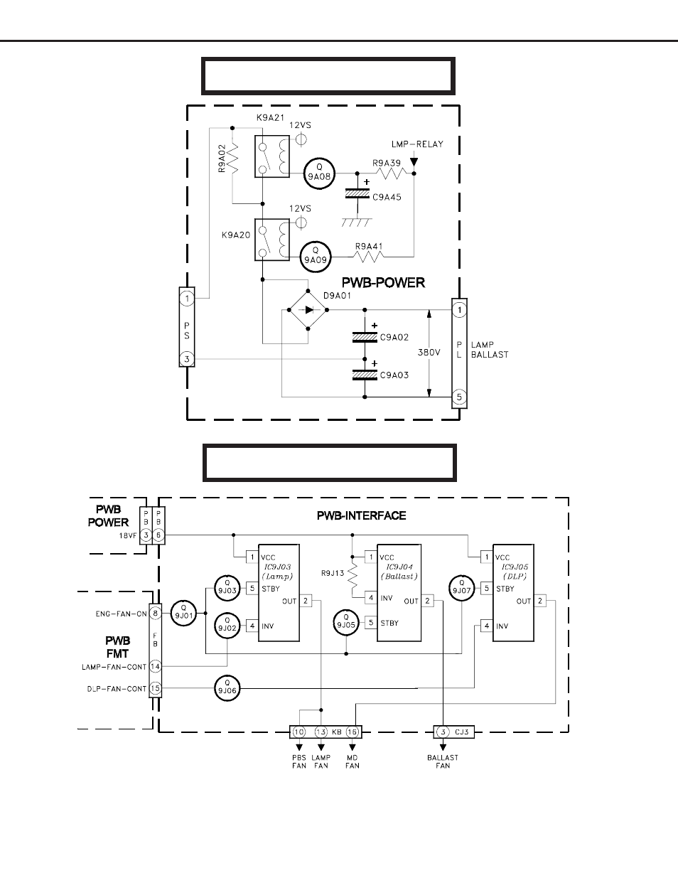 Lamp ballast dc supply fans power supply | MITSUBISHI ELECTRIC V29 User Manual | Page 64 / 76